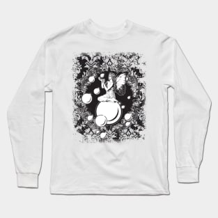 Bubble Fairy Lineart Dark Backg Long Sleeve T-Shirt